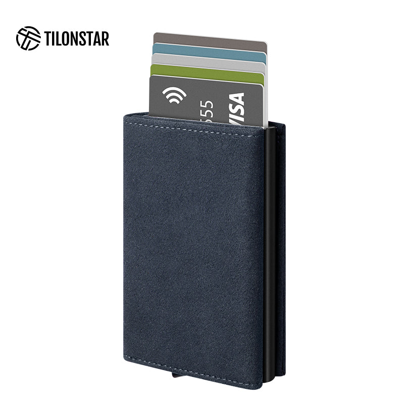 TVC203a - Alcantara Leather Tri-fold Pop Up Wallet,TILONSTAR