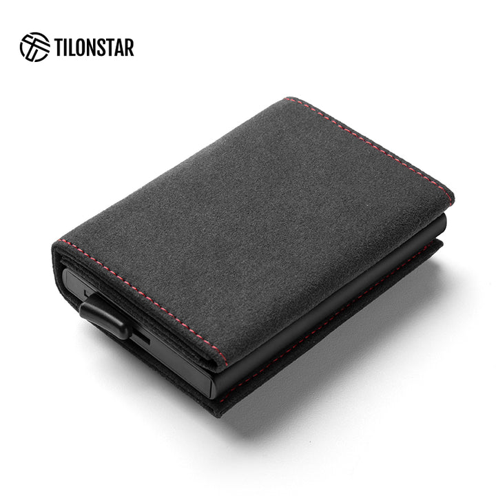 TVC203a - Alcantara Leather Tri-fold Pop Up Wallet,TILONSTAR