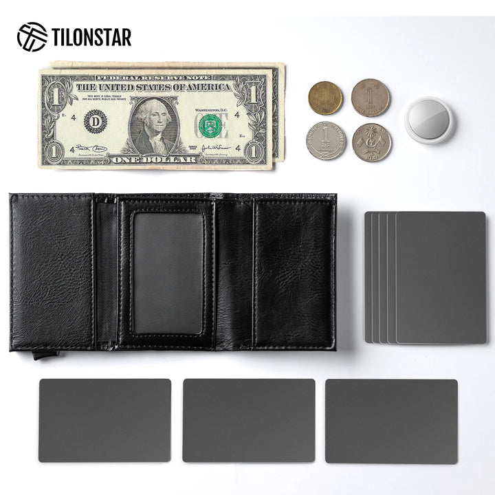 TVC203m - Tri-fold Pop Up Wallet Card Holder With Zipper