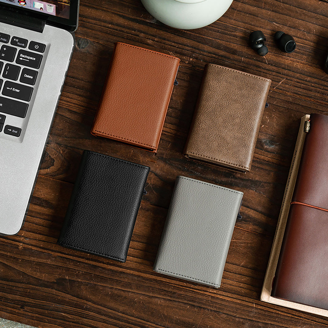TC302L - Lychee Pattern Leather Pop up Card Holder RFID Wallet