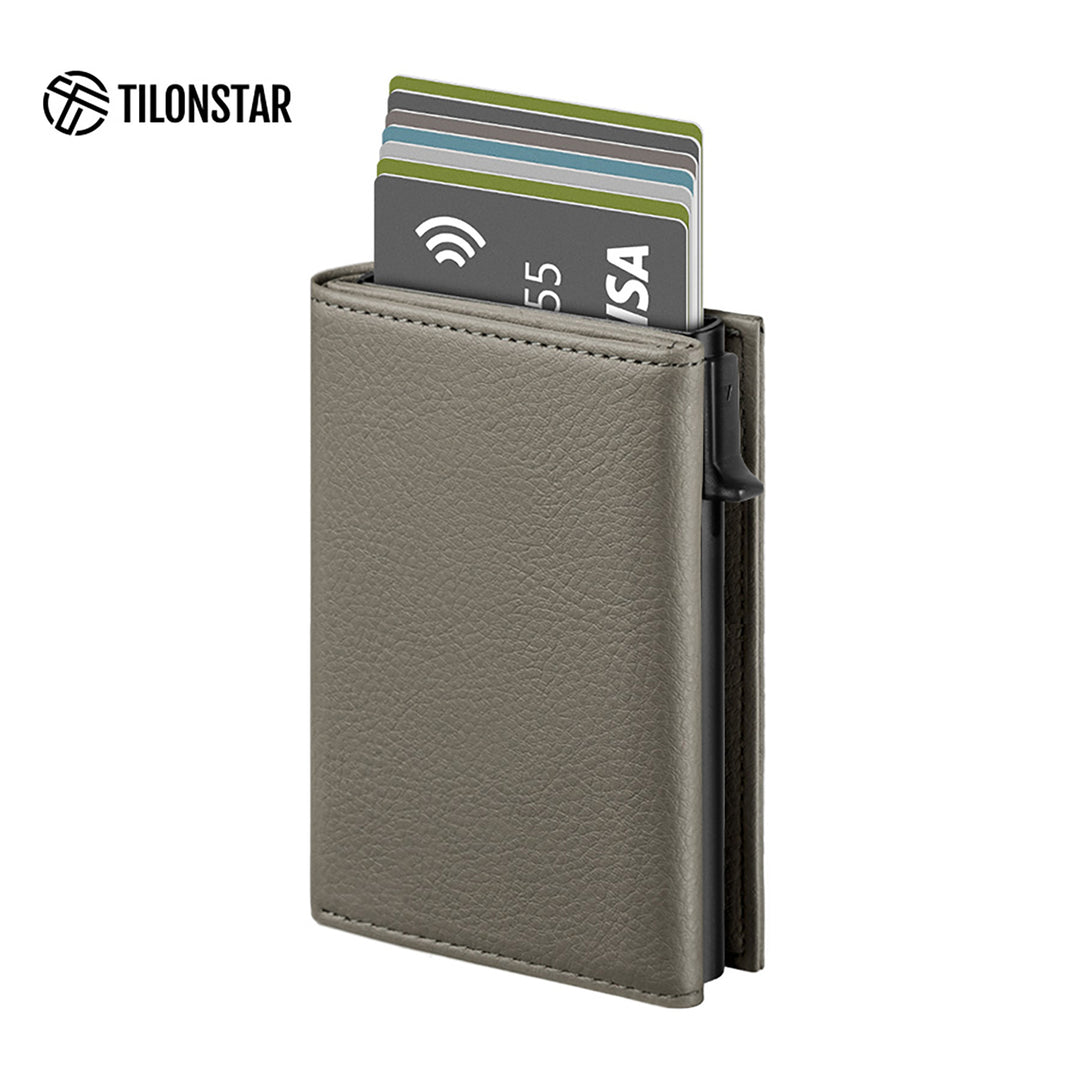 TC302L - Lychee Pattern Leather Pop up Card Holder RFID Wallet