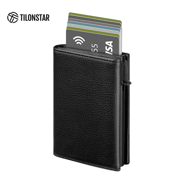 TC302L - Lychee Pattern Leather Pop up Card Holder RFID Wallet