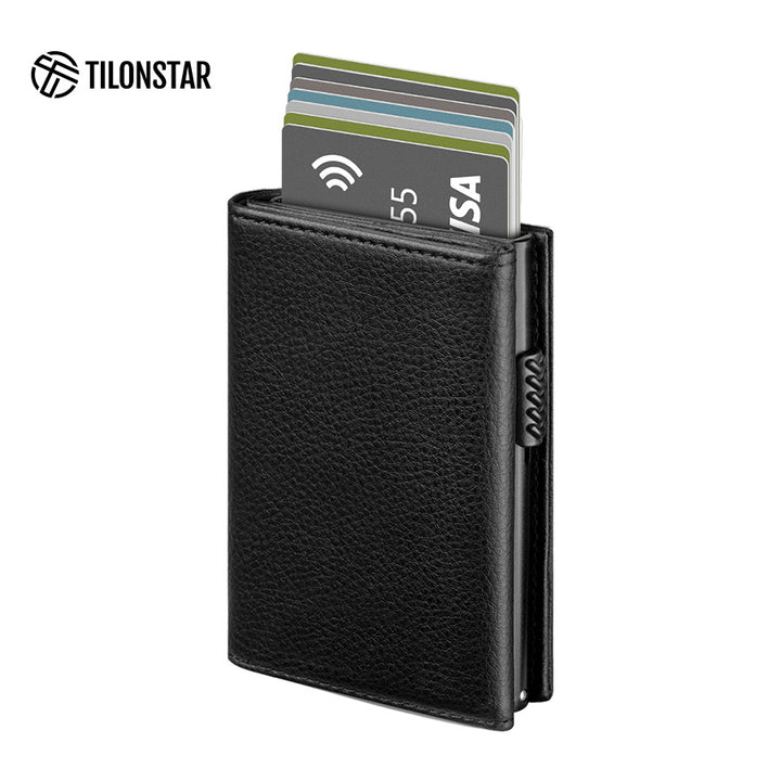 TVC302L Card Holder - Lychee Pattern Leather Pop Up Wallet For Credit Card & Cash,TILONSTAR