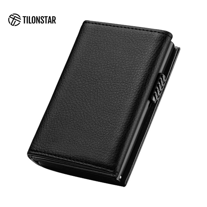 TVC302L Card Holder - Lychee Pattern Leather Pop Up Wallet For Credit Card & Cash,TILONSTAR