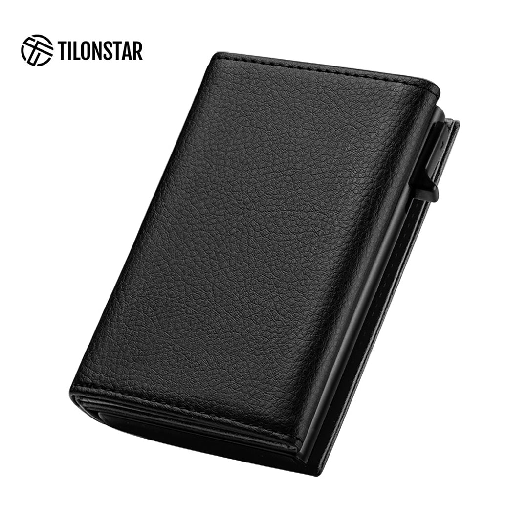 TC302L - Lychee Pattern Leather Pop up Card Holder RFID Wallet