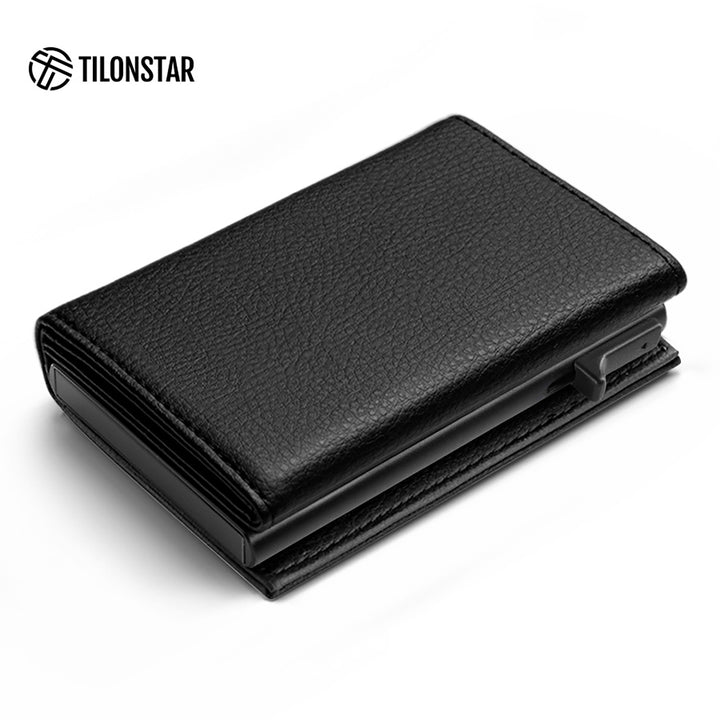 TC302L - Lychee Pattern Leather Pop up Card Holder RFID Wallet