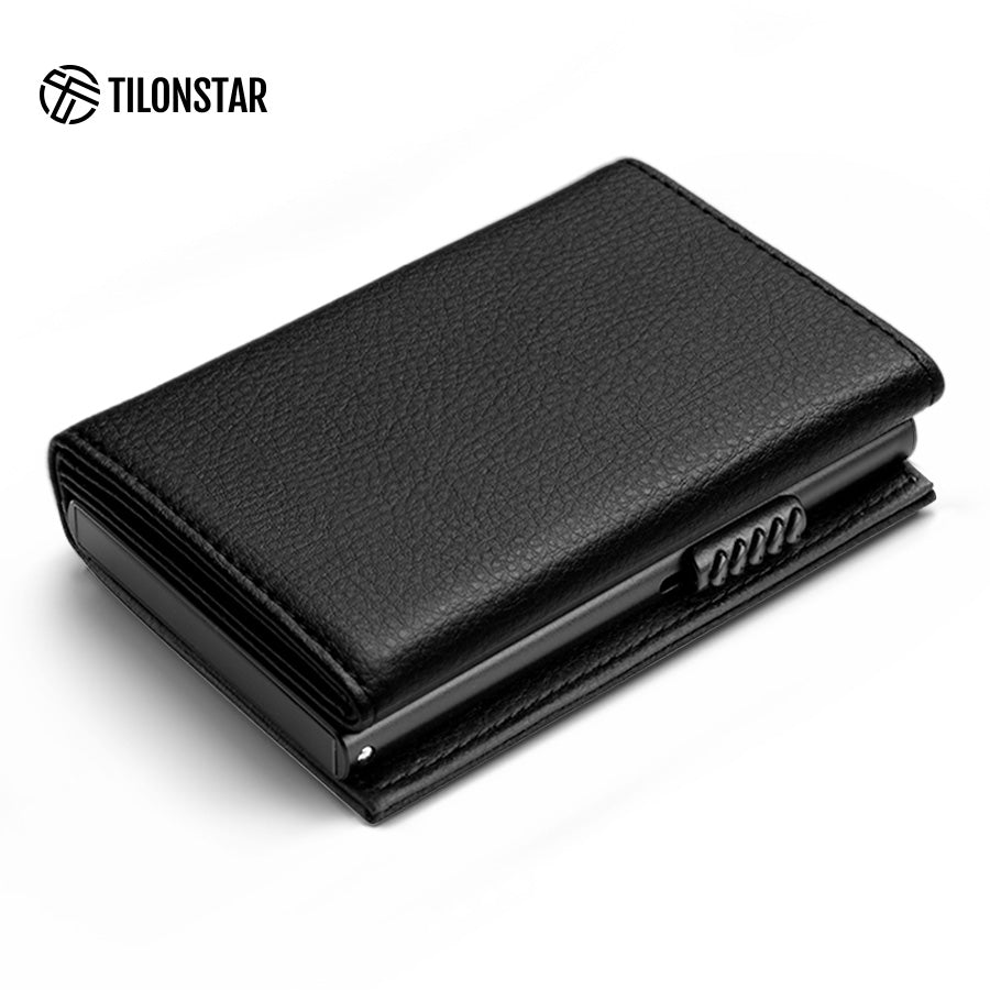 TVC302L Card Holder - Lychee Pattern Leather Pop Up Wallet For Credit Card & Cash,TILONSTAR