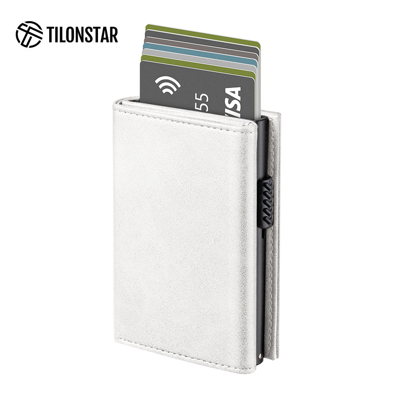 TVC302 Card Holder - Side Slider Mechanism, Magnetic Strip Closure Tri-fold Wallet,TILONSTAR