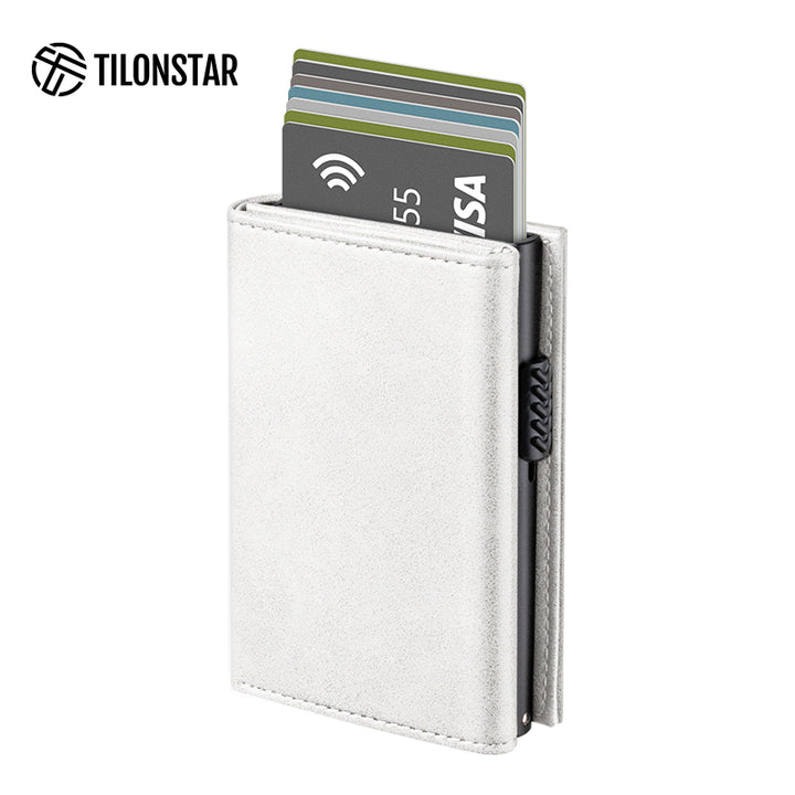 TVC302 Card Holder - Side Slider Mechanism, Magnetic Strip Closure Tri-fold Wallet,TILONSTAR