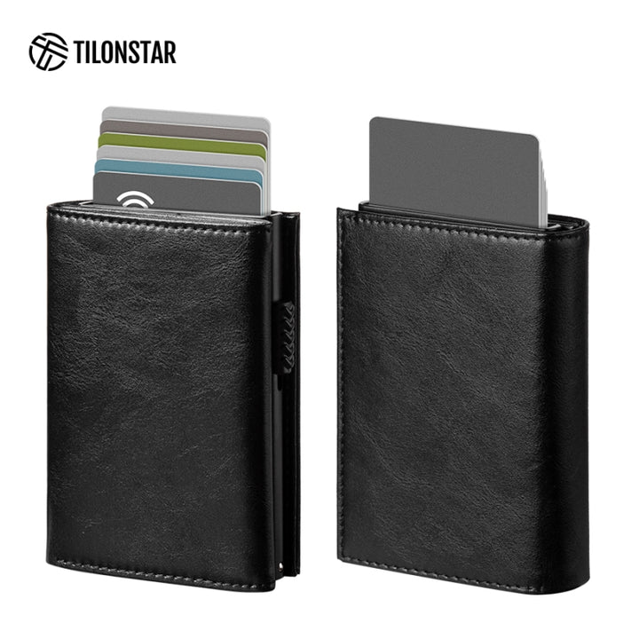 TVC302W Card Holder - RIFD Pop up Credit Card Wallet without Back Zipper Pocket,TILONSTAR