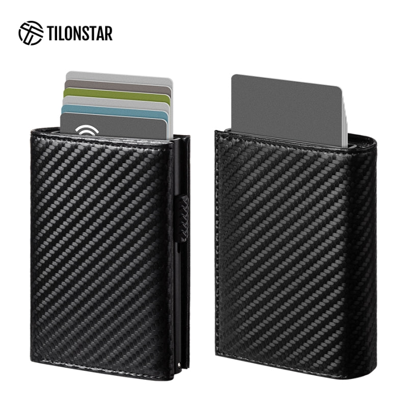 TVC302W Card Holder - RIFD Pop up Credit Card Wallet without Back Zipper Pocket,TILONSTAR