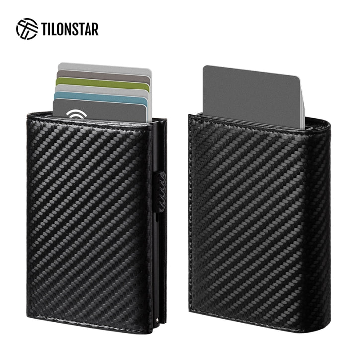 TVC302W Card Holder - RIFD Pop up Credit Card Wallet without Back Zipper Pocket,TILONSTAR