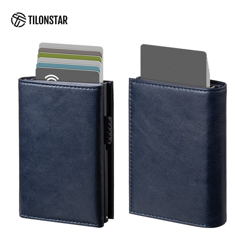 TVC302W Card Holder - RIFD Pop up Credit Card Wallet without Back Zipper Pocket,TILONSTAR