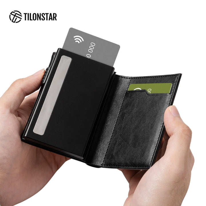 TVC302W Card Holder - RIFD Pop up Credit Card Wallet without Back Zipper Pocket,TILONSTAR