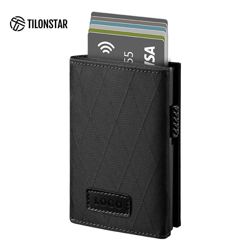TVC302F Card Holder - Tri-Fold Waterproof Fabric Aluminum Pop Up Wallet,TILONSTAR