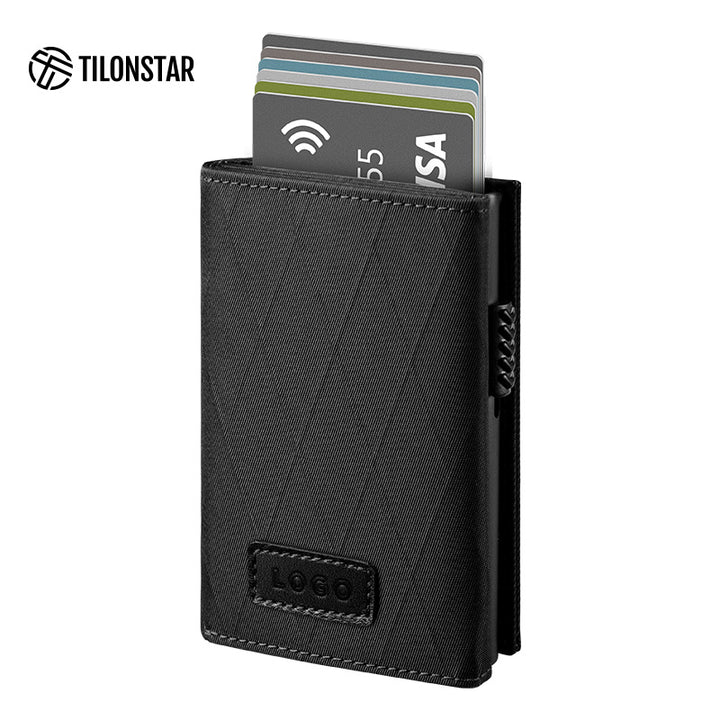 TVC302F Card Holder - Tri-Fold Waterproof Fabric Aluminum Pop Up Wallet,TILONSTAR
