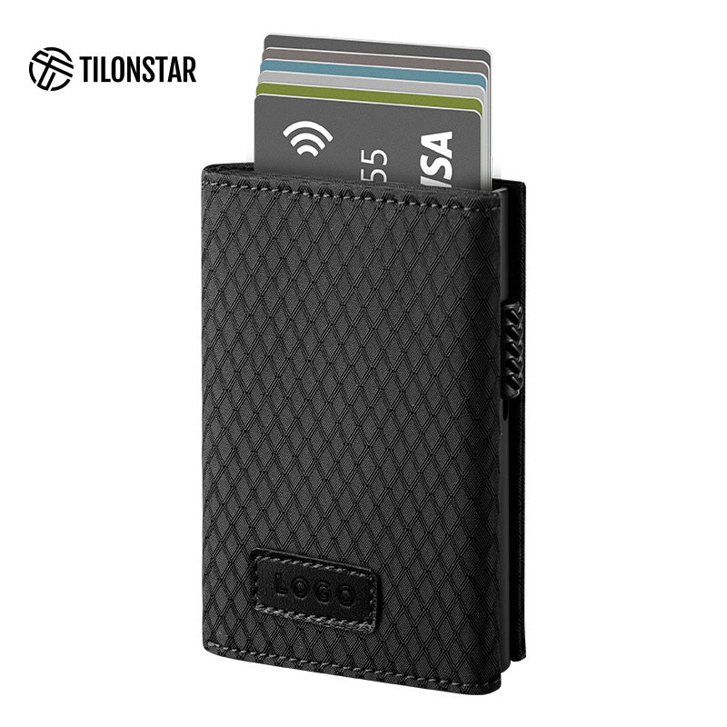 TVC302F Card Holder - Tri-Fold Waterproof Fabric Aluminum Pop Up Wallet,TILONSTAR