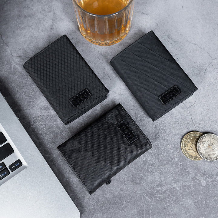 TVC302F Card Holder - Tri-Fold Waterproof Fabric Aluminum Pop Up Wallet,TILONSTAR
