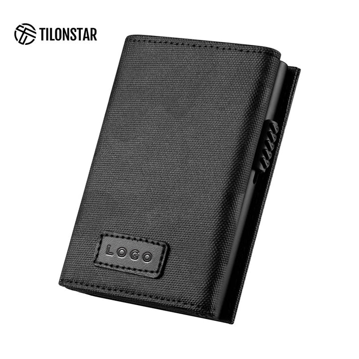 TVC302F Card Holder - Tri-Fold Waterproof Fabric Aluminum Pop Up Wallet,TILONSTAR