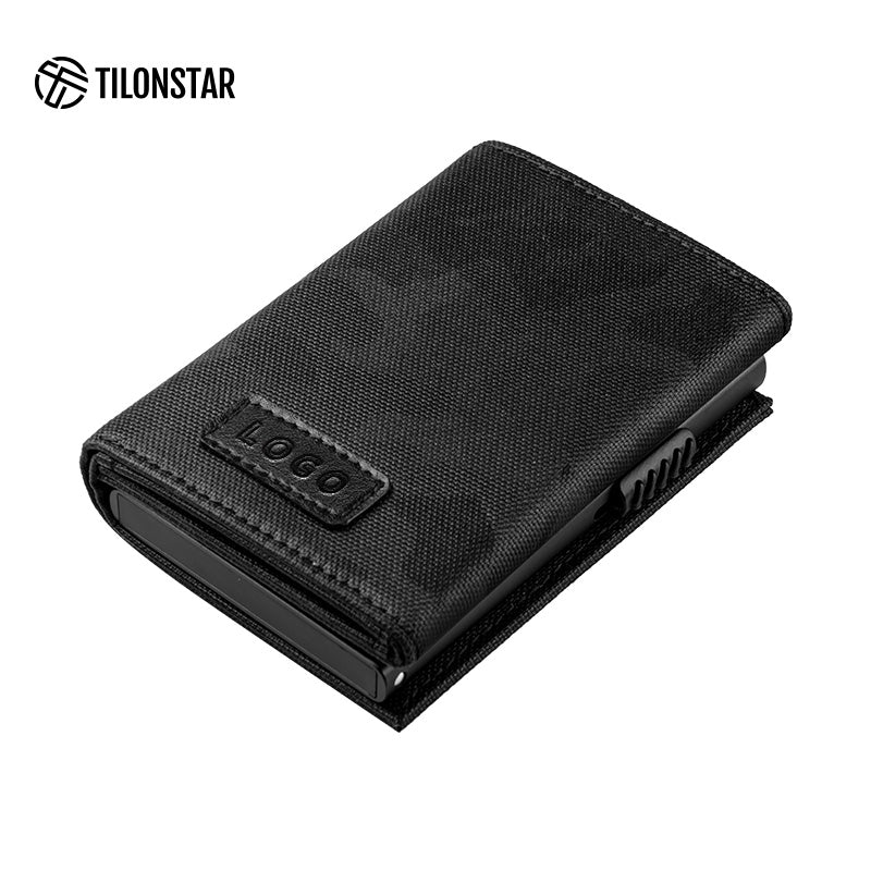 TVC302F Card Holder - Tri-Fold Waterproof Fabric Aluminum Pop Up Wallet,TILONSTAR