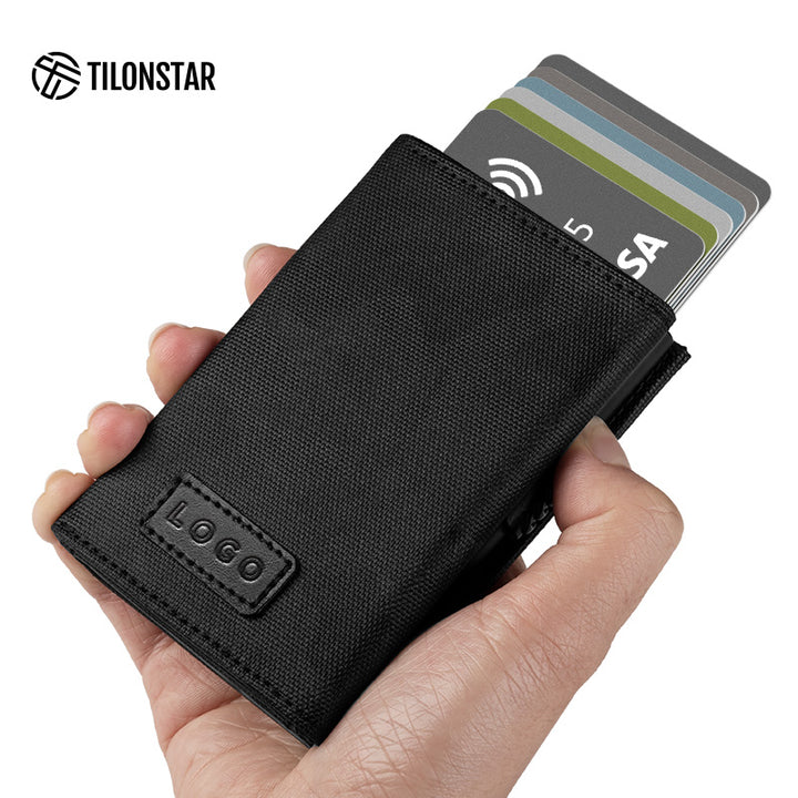 TVC302F Card Holder - Tri-Fold Waterproof Fabric Aluminum Pop Up Wallet,TILONSTAR