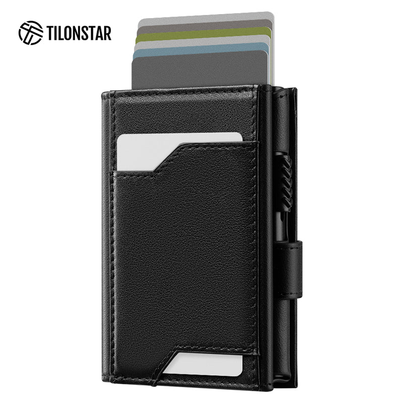TVC321P- Pop Up Wallet Genuine Leather with Removable AirTag Holder