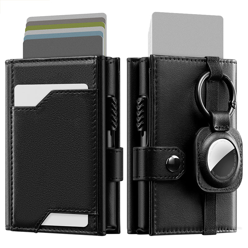 TVC321P- Pop Up Wallet Genuine Leather with Removable AirTag Holder