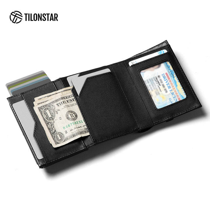 TVC321P- Pop Up Wallet Genuine Leather with Removable AirTag Holder