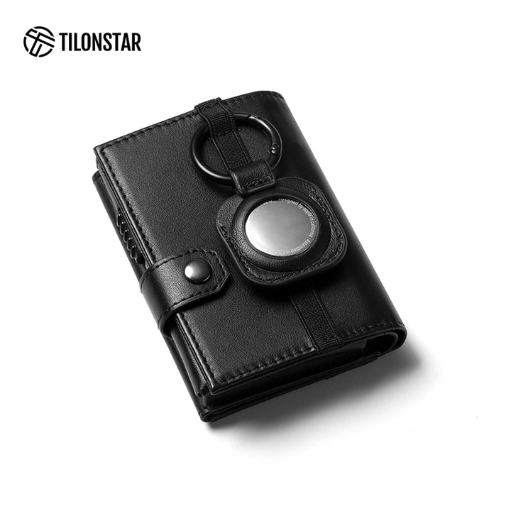TVC321P- Pop Up Wallet Genuine Leather with Removable AirTag Holder