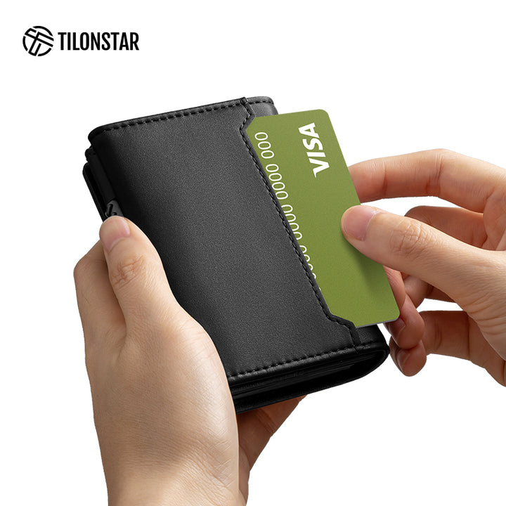 TVC323- Aluminum Pop Up Wallet Credit Card Holder for Men with Airtag Holder,TILONSTAR