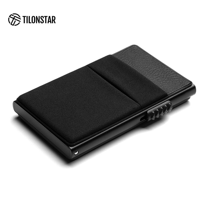 TVC326- Elastic Cloth Slot & Leather Visible Window For Cash, Coins, and ID Cards Card Holder