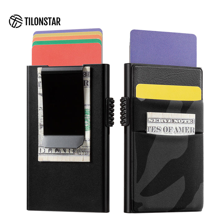 TVC330 - Aluminum Case Pop up Card Holder With Money Clip,TILONSTAR