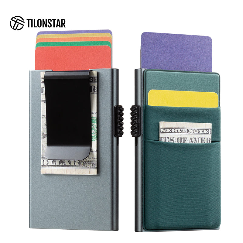 TVC330 - Aluminum Case Pop up Card Holder With Money Clip,TILONSTAR
