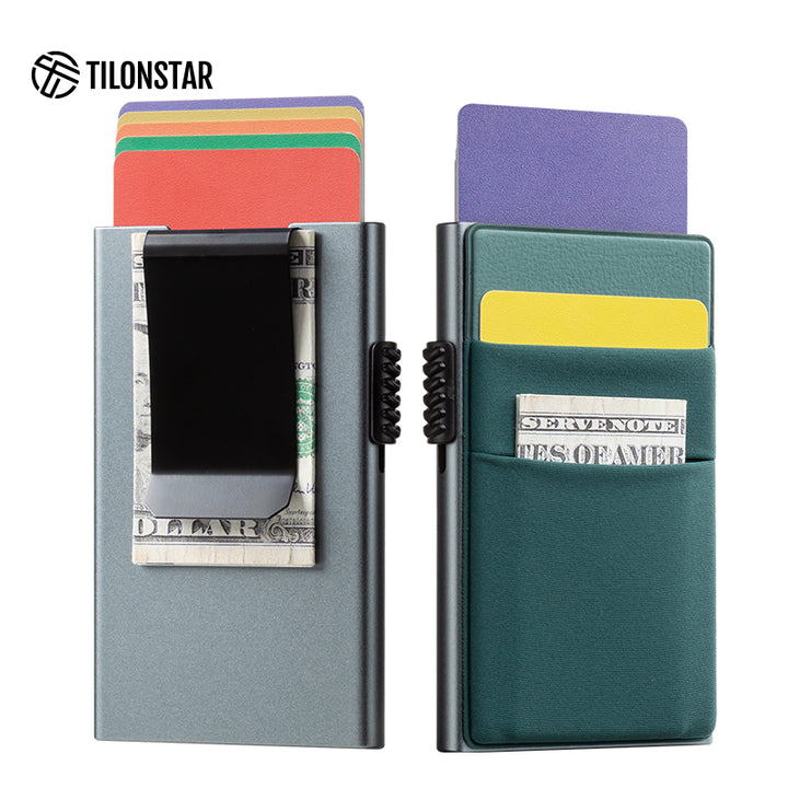 TVC330 - Aluminum Case Pop up Card Holder With Money Clip,TILONSTAR