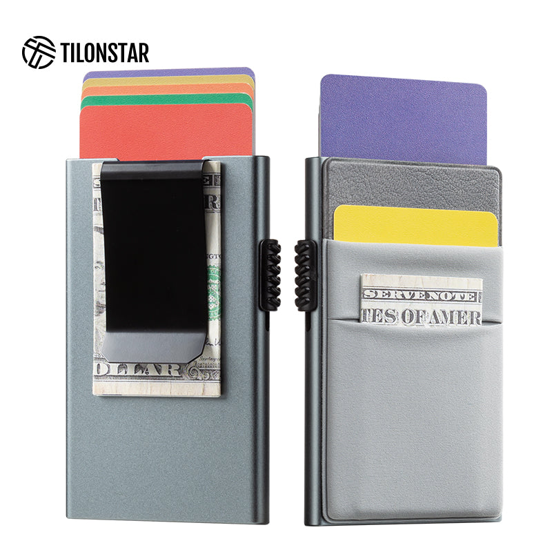 TVC330 - Aluminum Case Pop up Card Holder With Money Clip,TILONSTAR