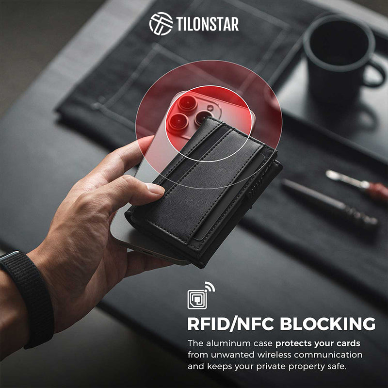 TVC334 - RFID Blocking Minimalist Mens Wallet Pop Up with Coin Pocket and Key Slot