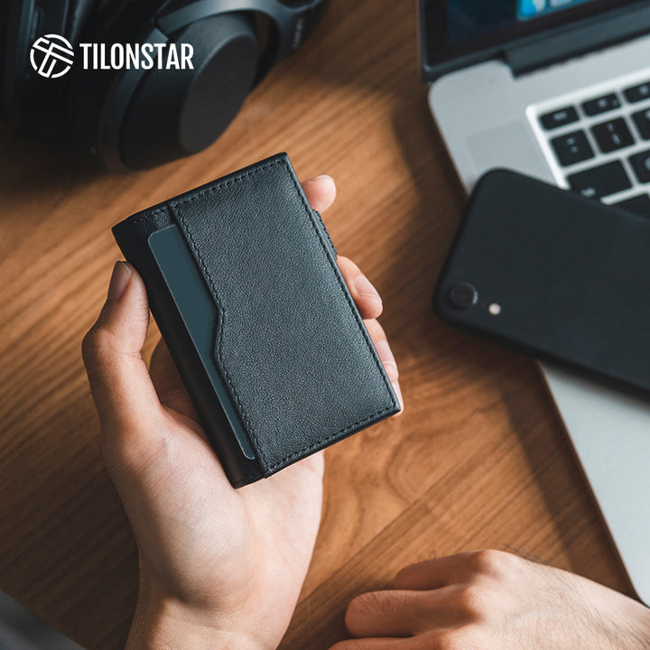 TVC337P - Genuine Leather Slim Pop-up Wallet For Men
