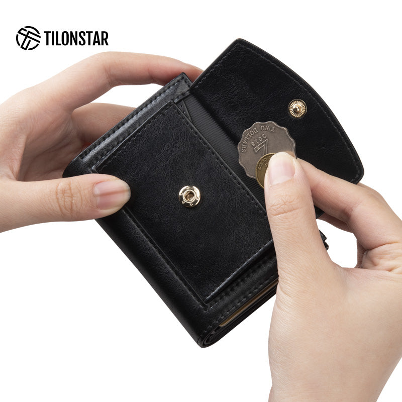 TVC340 - Aluminum Case Leather Pop Out Wallet With Coin Pocket