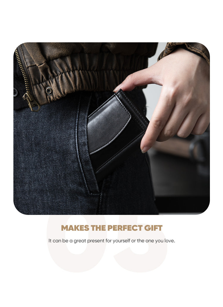 TVC340 - Aluminum Case Leather Pop Out Wallet With Coin Pocket