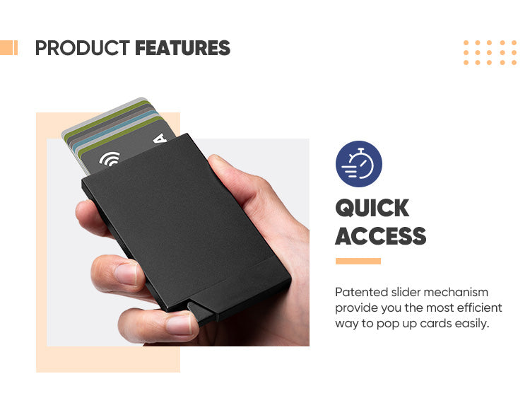 TVC500 - Patented Pop up Slim Aluminum Card Holder