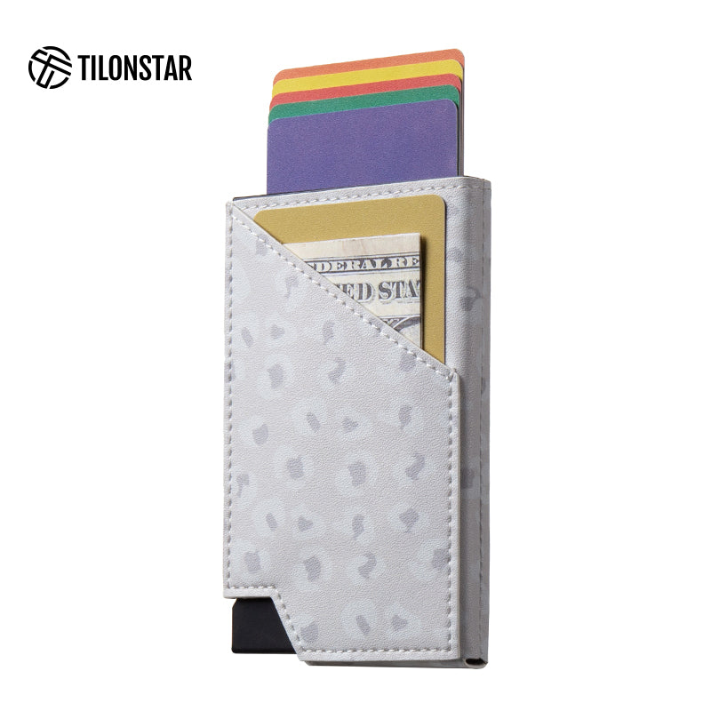 TVC501 - Patented Leather Aluminum Pop Out Card Holder