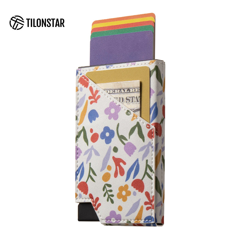 TVC501 - Patented Leather Aluminum Pop Out Card Holder