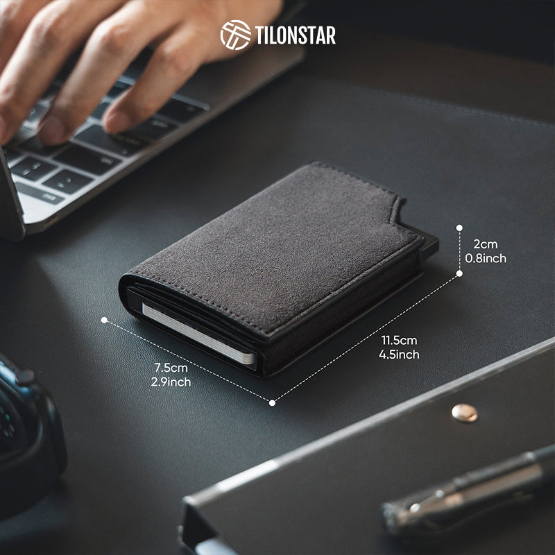 TVC502a - Wallet Pop Up With Alcantara Leather And Aluminum Case