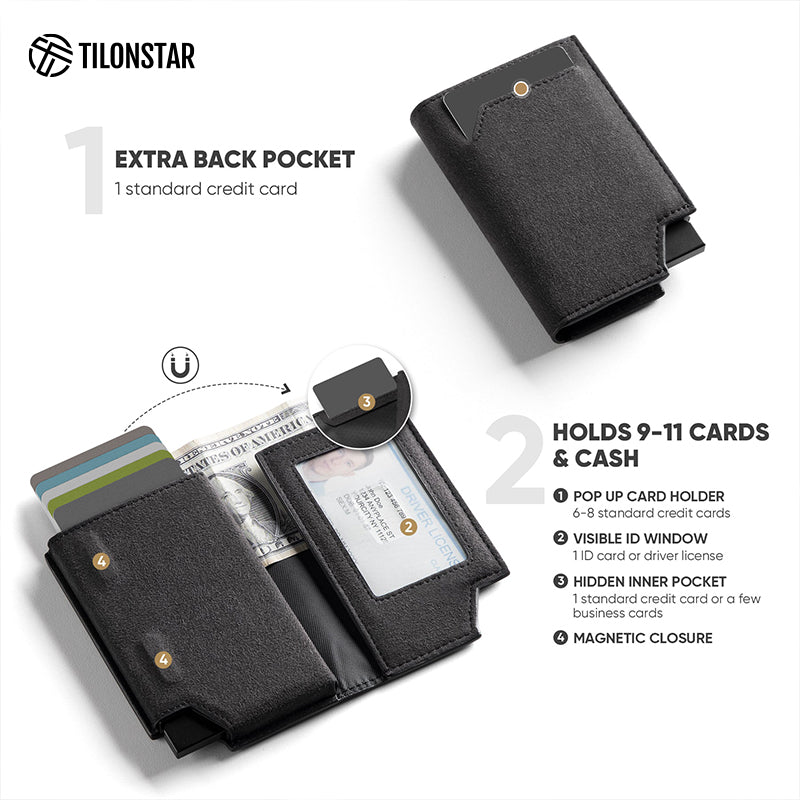 TVC502a - Wallet Pop Up With Alcantara Leather And Aluminum Case