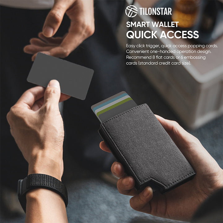 TVC502a - Wallet Pop Up With Alcantara Leather And Aluminum Case