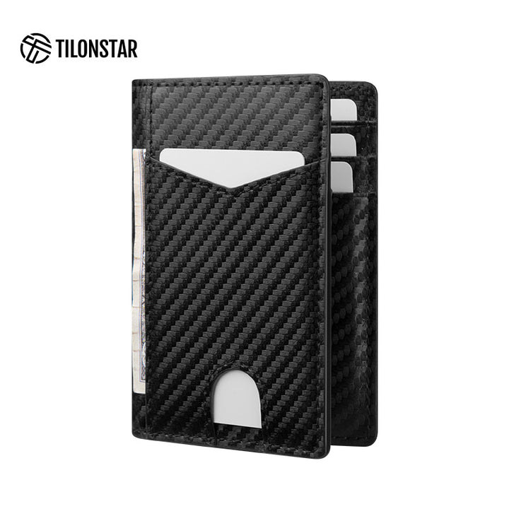 TVW100 - Minimalist Leather Bi-fold Card Wallet,TILONSTAR