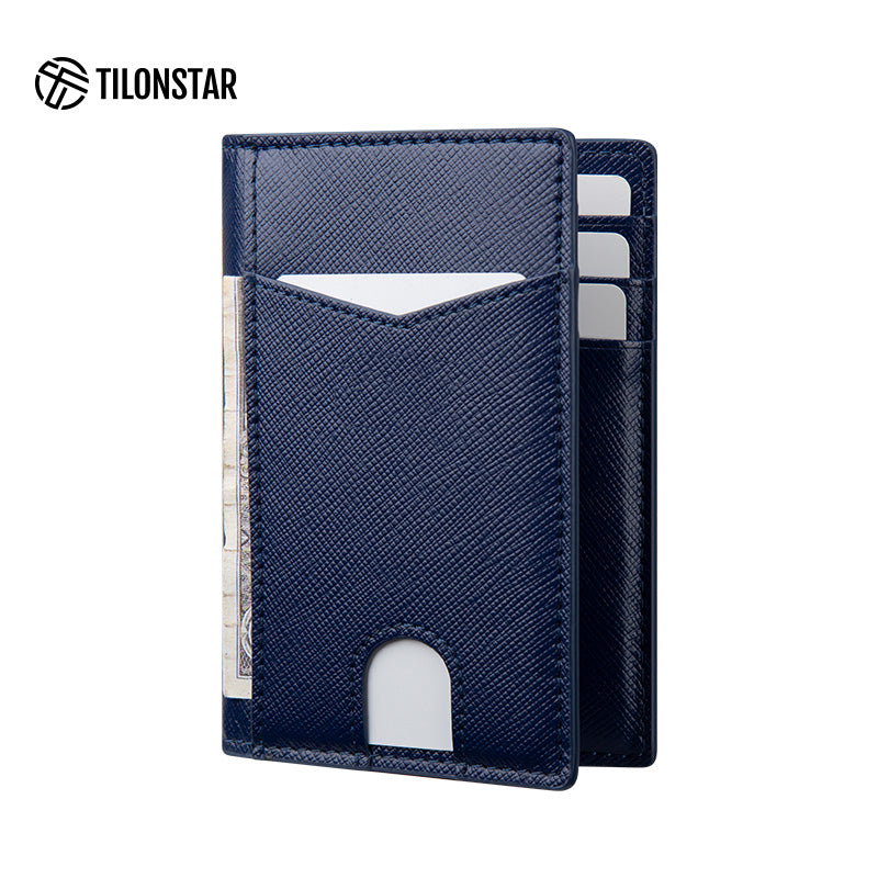 TVW100 - Minimalist Leather Bi-fold Card Wallet,TILONSTAR