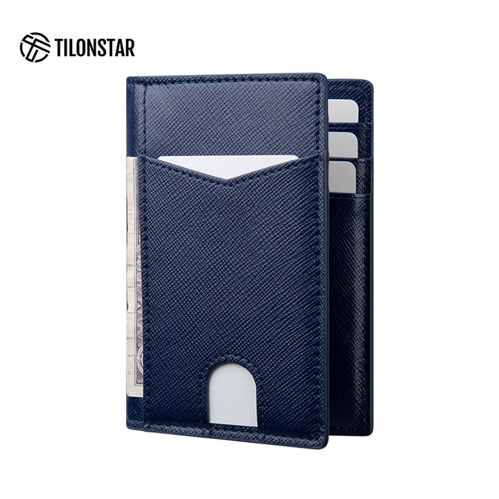 TVW100 - Minimalist Leather Bi-fold Card Wallet,TILONSTAR