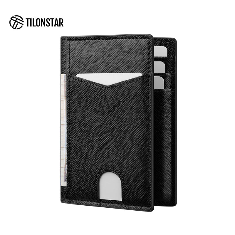 TVW100 - Minimalist Leather Bi-fold Card Wallet,TILONSTAR