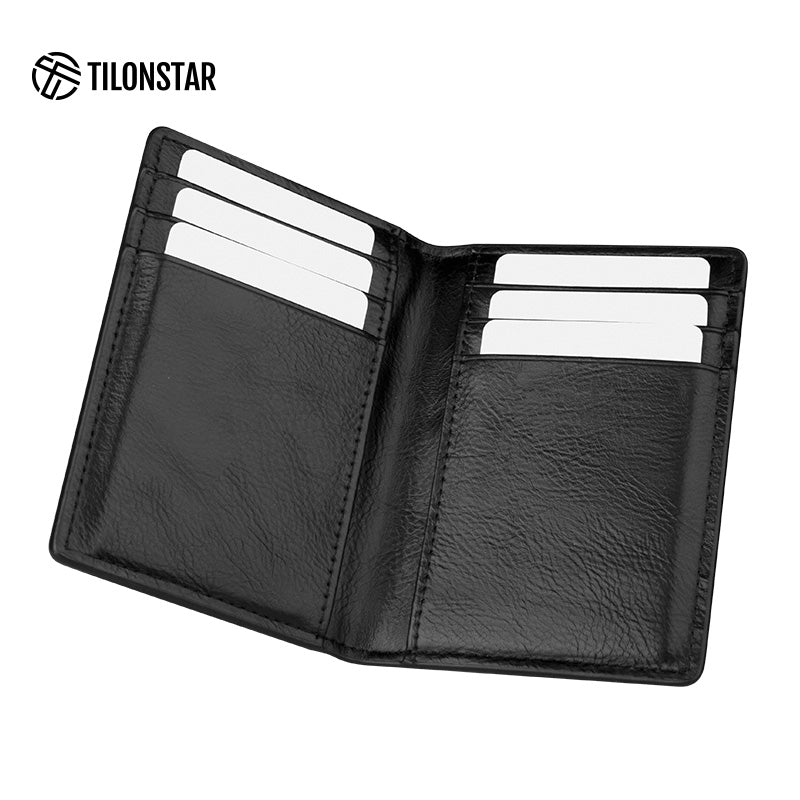 TVW100 - Minimalist Leather Bi-fold Card Wallet,TILONSTAR